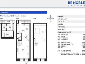 Prodej bytu 2+kk, Praha - Smíchov, Na Valentince, 100 m2