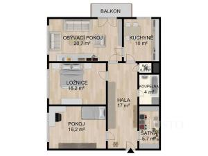 Prodej bytu 3+1, Písek, Lipová alej, 90 m2