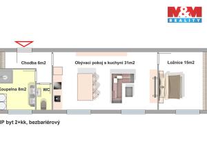 Prodej bytu 2+kk, Praha - Holyně, náměstí Pod lípou, 61 m2