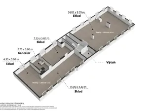 Pronájem výrobních prostor, Libouchec, 261 m2
