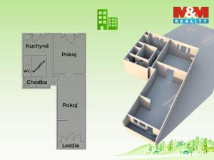 Pronájem bytu 2+1, Rožnov pod Radhoštěm, 5. května, 45 m2