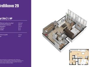 Prodej bytu 2+kk, Praha - Motol, 42 m2