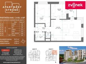 Pronájem bytu 3+kk, Zlín, Nad Stráněmi, 73 m2