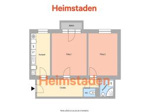Pronájem bytu 2+1, Ostrava - Poruba, Porubská, 55 m2