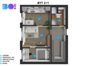 Pronájem bytu 2+1, Třinec, Habrová, 42 m2