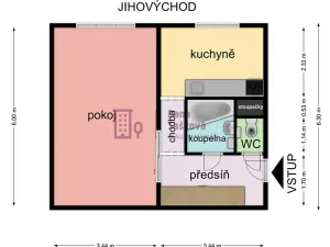 Pronájem bytu 1+1, Jindřichův Hradec, Kosmonautů, 40 m2