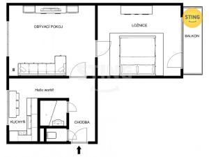 Prodej bytu 2+1, Přerov, Bratrská, 52 m2