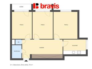 Prodej bytu 3+1, Brno - Staré Brno, Bezručova, 79 m2