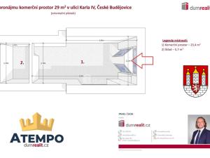 Pronájem obchodního prostoru, České Budějovice - České Budějovice 1, Karla IV., 26 m2