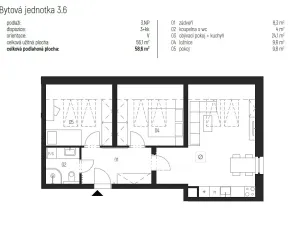 Pronájem bytu 3+kk, Únětice, Rýznerova, 56 m2