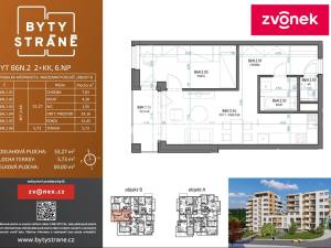 Pronájem bytu 2+kk, Zlín, Nad Stráněmi, 53 m2