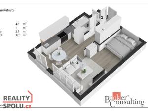 Prodej bytu 1+kk, Praha - Letňany, Bohumínská, 40 m2
