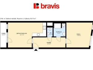 Pronájem bytu 2+kk, Rousínov, Sušilovo náměstí, 56 m2