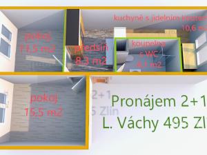 Pronájem bytu 2+1, Zlín, L. Váchy, 54 m2