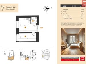 Prodej bytu 2+kk, Olomouc, 8. května, 44 m2