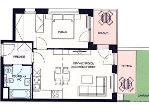 Pronájem bytu 2+kk, Praha - Malešice, Azzoniho, 52 m2