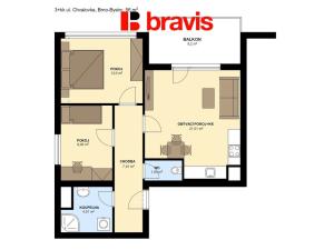 Pronájem bytu 3+kk, Brno, Chvalovka, 56 m2