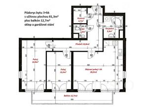 Prodej bytu 3+kk, Praha - Ďáblice, Nad Akcízem, 81 m2