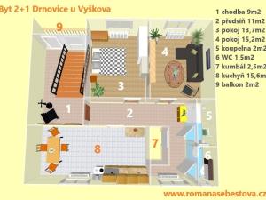 Pronájem bytu 2+1, Drnovice, 62 m2