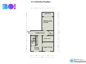 Pronájem bytu 3+1, Prostějov, Antonína Slavíčka, 61 m2
