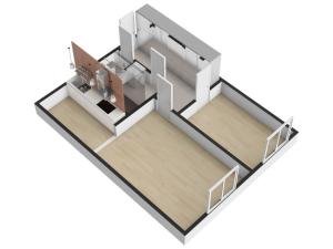 Pronájem bytu 2+kk, Praha - Kobylisy, Hrubého, 43 m2