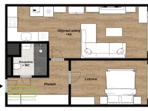 Pronájem bytu 2+kk, Praha - Chodov, Augustinova, 46 m2
