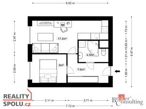 Prodej bytu 2+kk, Praha - Strašnice, Nedvězská, 41 m2