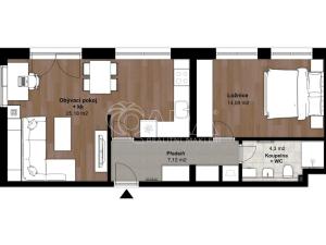 Prodej bytu 2+kk, Jince, Zborovská, 50 m2
