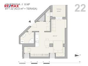 Pronájem bytu 1+kk, Praha - Holešovice, Veverkova, 36 m2