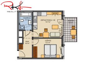 Pronájem bytu 2+kk, Praha, Čakovická, 42 m2