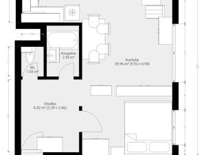 Pronájem bytu 2+kk, Brno, Bořetická, 40 m2