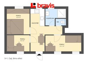 Prodej bytu 3+1, Brno, Cejl, 48 m2