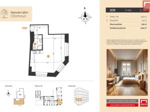 Prodej bytu 1+kk, Olomouc, 8. května, 45 m2