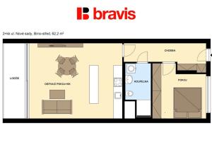 Pronájem bytu 2+kk, Brno - Staré Brno, Nové sady, 62 m2