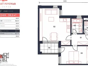 Pronájem bytu 2+kk, Praha - Nusle, Muzikova, 61 m2