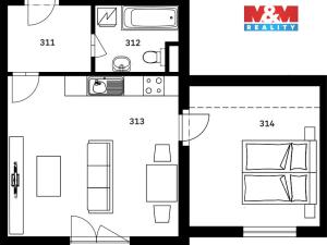 Prodej bytu 2+kk, Nýrsko, 51 m2