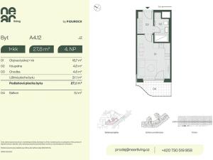 Prodej bytu 1+kk, Praha - Libeň, Na kopečku, 26 m2