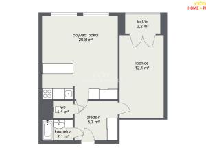 Pronájem bytu 2+kk, Praha - Hlubočepy, Werichova, 44 m2