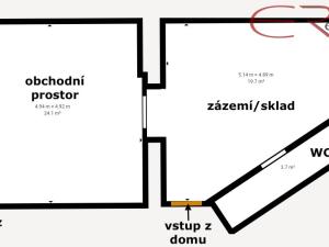 Pronájem obchodního prostoru, Jablonec nad Nisou, Mlýnská, 48 m2