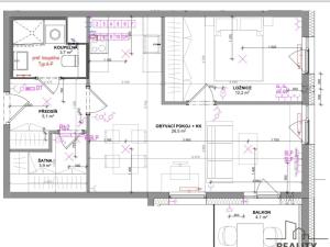 Pronájem bytu 2+kk, Praha, Milánská, 60 m2