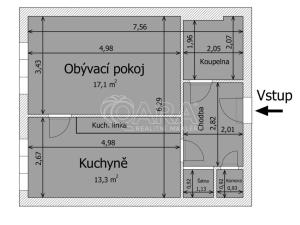 Pronájem bytu 1+1, Kralupy nad Vltavou, Jana Palacha, 43 m2