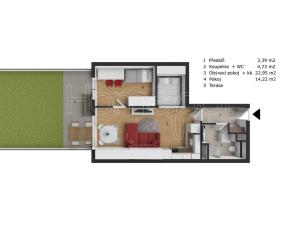 Pronájem bytu 2+kk, Praha - Kyje, Břeclavská, 45 m2