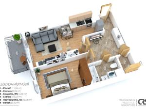 Pronájem bytu 2+kk, Praha - Řepy, Skuteckého, 52 m2