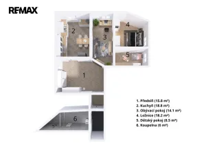 Prodej bytu 3+1, Olomouc, Nešverova, 81 m2