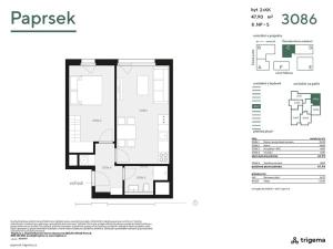 Pronájem bytu 2+kk, Praha - Stodůlky, Hábova, 48 m2