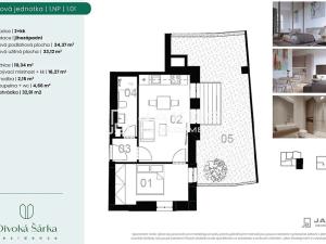 Pronájem bytu 2+kk, Praha - Liboc, Jenečská, 34 m2