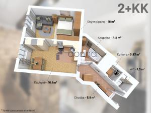 Prodej bytu 2+kk, Praha, V Horkách, 46 m2
