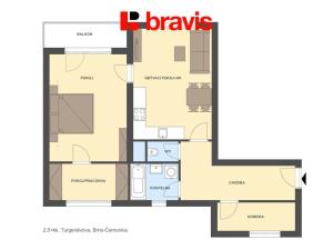 Prodej bytu 2+kk, Brno - Černovice, Turgeněvova, 67 m2