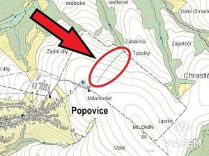 Prodej podílu pole, Popovice, 818 m2