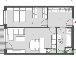 Pronájem bytu 2+kk, Praha - Vysočany, Smržových, 52 m2
